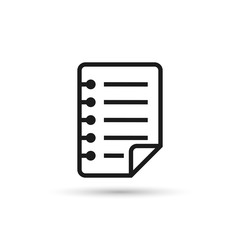 Paper sheet icon. Vector isolated line illustration