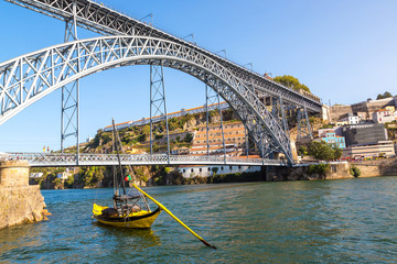 Boats with wine barrelsr in Porto