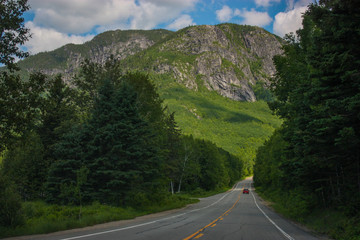 lonely car, Grands-Jardins National Park in Quebec Canada