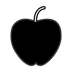 apple fruit icon image vector illustration design  black and white