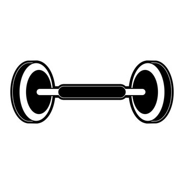 dumbbell weightlifting icon image vector illustration design  black and white