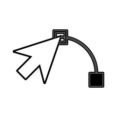 arrow cursor designing icon image vector illustration design  black and white