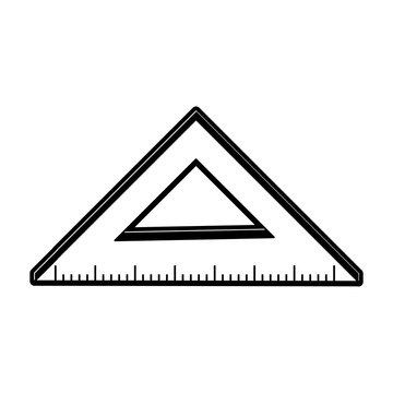 ruler measuring icon image vector illustration design  black and white