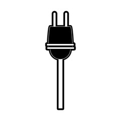 plug with cord icon image vector illustration design  black and white