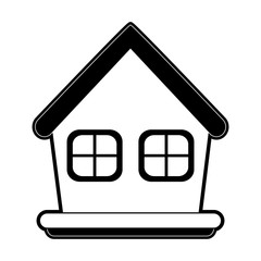 house or home icon image vector illustration design  black and white