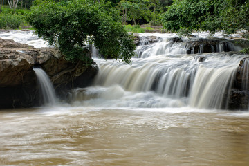 Fototapeta na wymiar Tritong waterfall at Chaiphum Thailand when mud color.