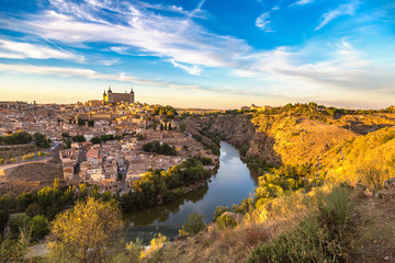 Naklejka premium Cityscape of Toledo, Spain