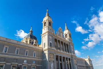Fototapeta na wymiar Almudena cathedral in Madrid