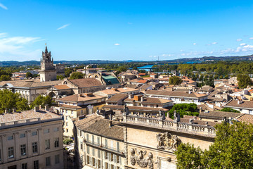 Fototapeta na wymiar Panoramic aerial view of Avignon
