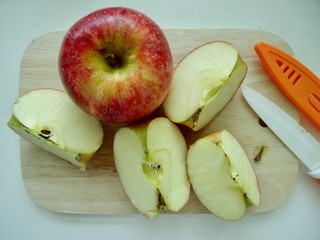 Cut red apple