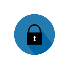 Padlock icon, long shadow