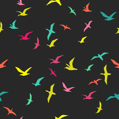 Obraz premium seamless pattern with flying birds