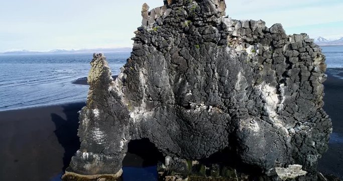 Hvitserkur is a spectacular rock in the sea on the Northern coast of Iceland.