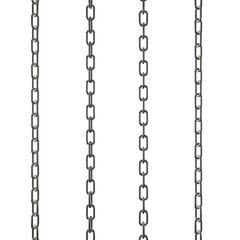 Metal Chain links. 3d render illustration isolated on white