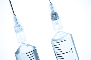 Vaccine with hypodermic syringe and needle