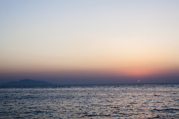 Sunrise on the sea with Island view