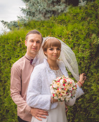 Young couple newly married. Wedding portrait