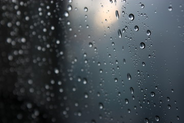 water drops dripping on a window