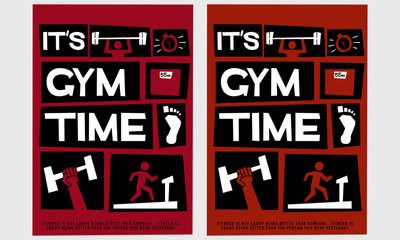 It's Gym Time (Motivational Gym Poster Vector Illustration)