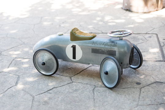 Tin toy car with pedals Children
