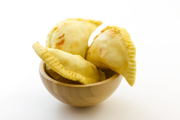 Puglia panzerotti stuffed with tomato and mozzarella