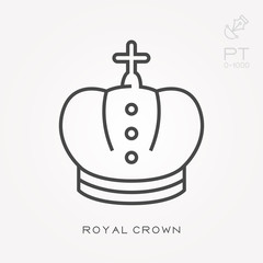Line icon royal crown
