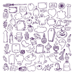 Halloween hand drawn elements