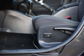 Fototapeta na wymiar interior of a modern car. Black dashboard