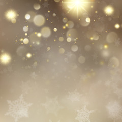 Christmas golden holiday glowing backdrop. EPS 10 vector