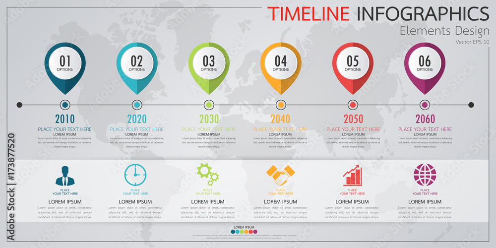 Poster infographic business timeline process chart template. vector modern banner used for presentation and