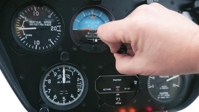 The control panel of the helicopter.