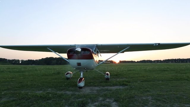 At the aircraft propeller rotates