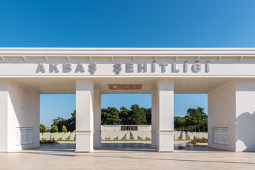 Akbas Martyrs Cemetery and Memorial in Canakkale,Turkey.TURKEY, Canakkale,18 August 2017