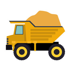 Obraz premium dump truck with load in colorful silhouette