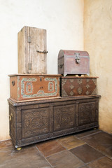 Antique wooden trunk