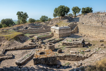  Ruins of ancient legendary city of Troy in Canakkale, Turkey