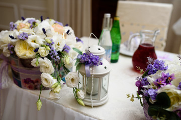 Wedding decorations on the table.