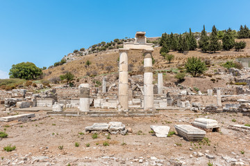 Prytaneion at ancient ruins at Ephesus historical ancient city, in Selcuk,Izmir,Turkey