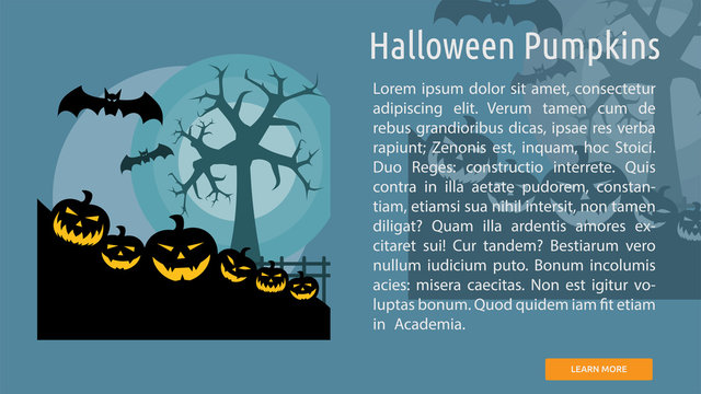 Halloween Pumpkins Conceptual Banner