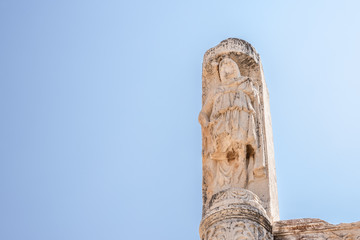 Marble reliefs in Ephesus historical ancient city, in Selcuk,Izmir,Turkey.