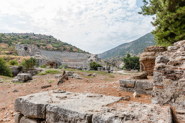 Fototapeta na wymiar High Resolution panoramic view of Ephesus historical ancient city, in Selcuk,Izmir,Turkey.