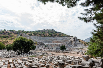Fototapeta na wymiar High Resolution panoramic view of Ephesus historical ancient city, in Selcuk,Izmir,Turkey.