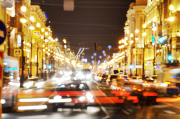 Fototapeta na wymiar Electric city lights at night.