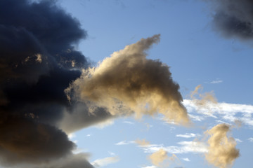 Obraz premium The Dolphin and the Monster - the wonderful cloudy picture at Sunset