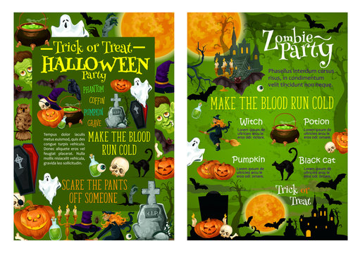 Halloween party invitation vector posters