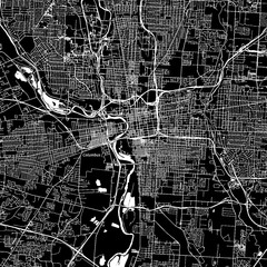 Columbus, Ohio. Downtown vector map.