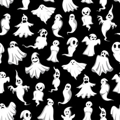 Halloween ghost seamless pattern background design