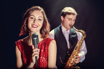 Female singer and saxophonist