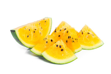 yellow watermelon on white background