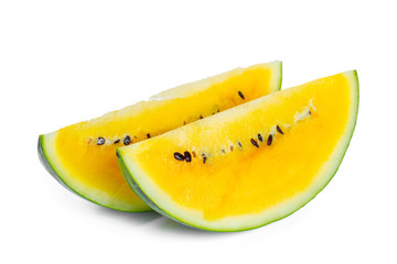 yellow watermelon on white background